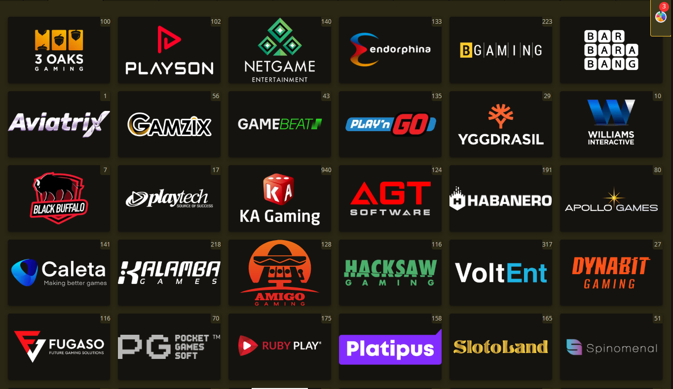 Сторінка провайдерів у Elslots: перелік студій, фільтр за виробником і перехід до ігор конкретного розробника